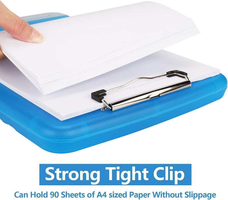 SFLHHDM Clipboards with Pen Holder, Legal Size Nursing Clipboard with Storage, Plastic Clip Board for Writing, Lightweight Cute Clipboard Storage with Low Profile Clip for Work, Office - Image 3